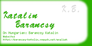 katalin barancsy business card